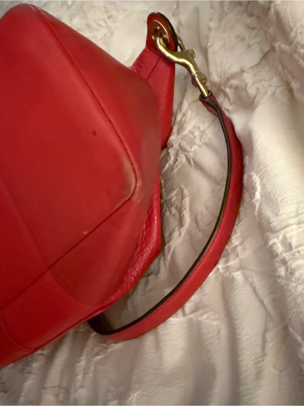 Coach Red Pebbled Leather Satchel